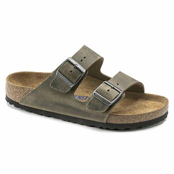 Arizona Birkenstock Soft Footbed Oiled Kozene Damske Zelene | SK 30OKI